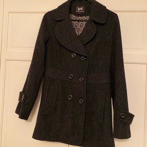 Dark Grey Wool Winter Pea Coat (Forever 21) Size Medium